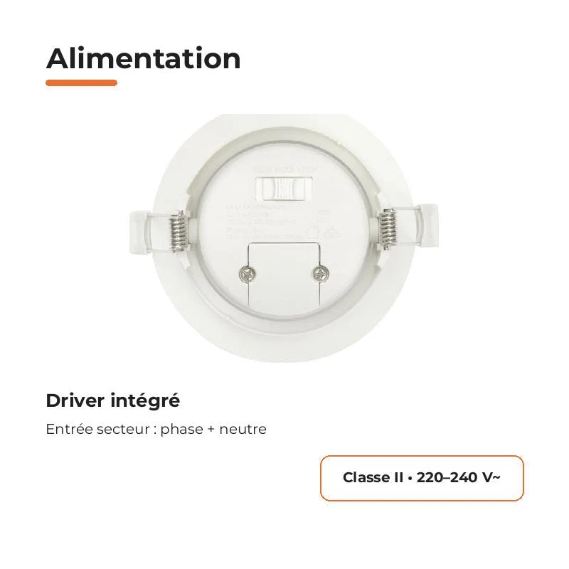 Spot Encastrable Orientable Anti-Éblouissement 8W ø105mm Dimmable CCT Blanc - 3000K/4000K/5700K