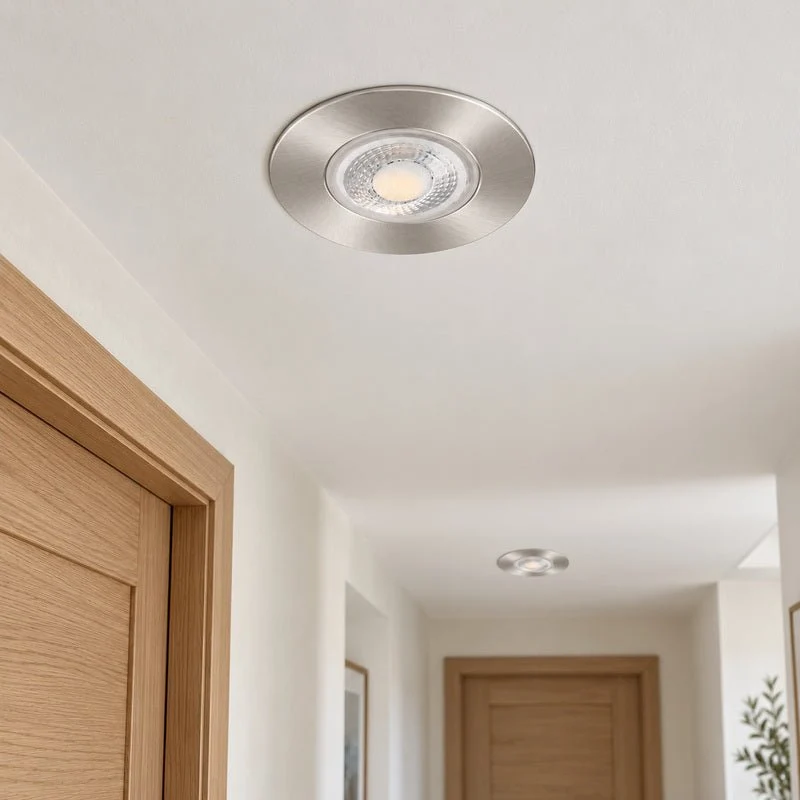 Spot Encastrable Coupe-Feu 6W ø86mm Dimmable CCT IP65 Nickel Satiné - 3000K/4000K/6500K