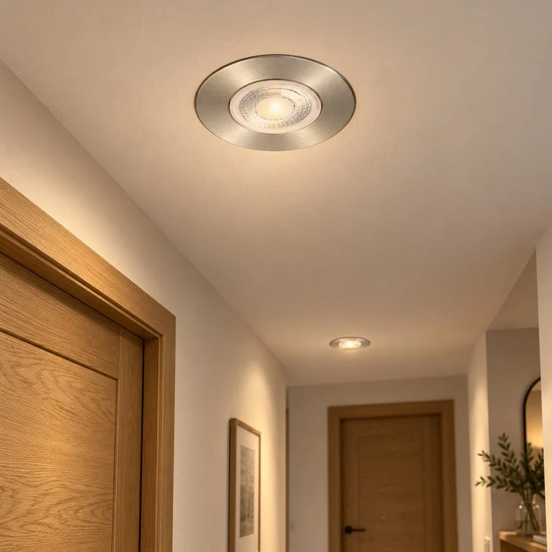 Spot Encastrable Coupe-Feu 6W ø86mm Dimmable CCT IP65 Nickel Satiné - 3000K/4000K/6500K