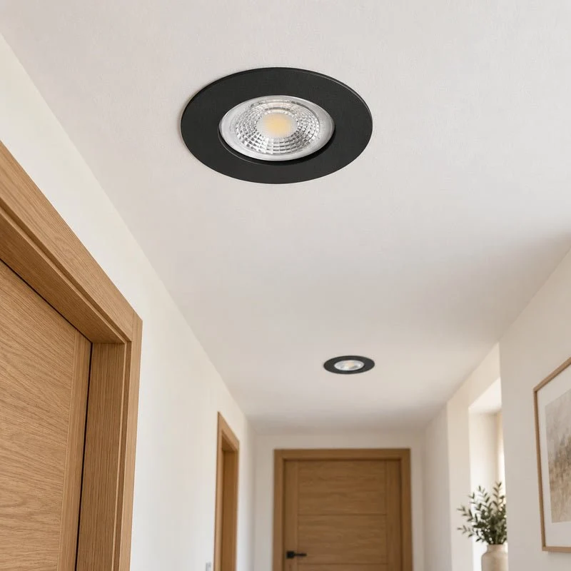 Spot Encastrable Coupe-Feu 6W ø86mm Dimmable CCT IP65 Noir - 3000K/4000K/6500K