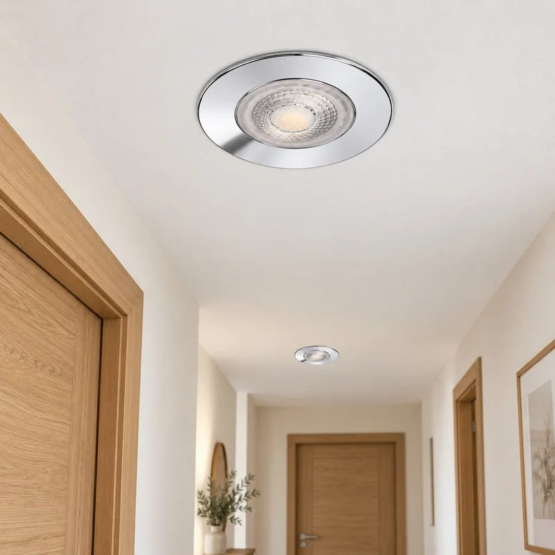 Spot Encastrable Coupe-Feu 6W ø86mm Dimmable CCT IP65 Chrome - 3000K/4000K/6500K