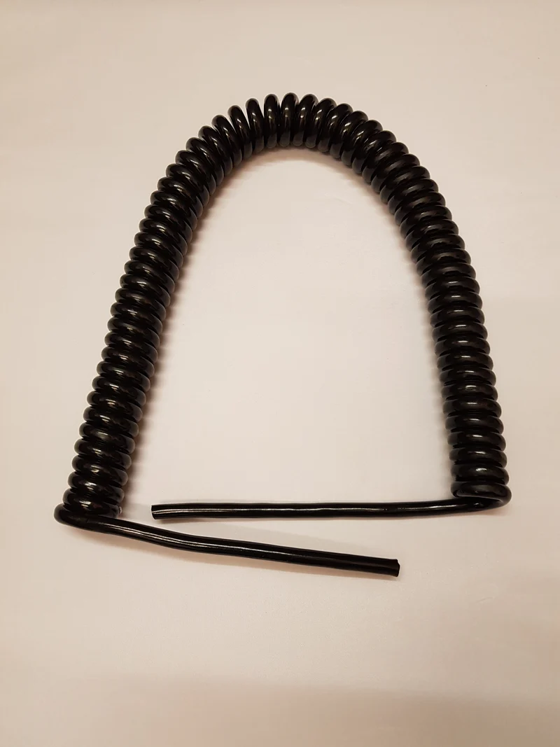 4 Core 1sqmm Coiled Black PUR Cable