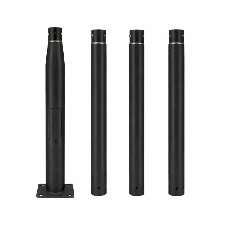 Mât d’Éclairage Public Droit 4m Ø60mm Noir