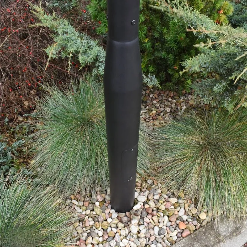 Mât d’Éclairage Public Droit 3m Ø60mm Noir