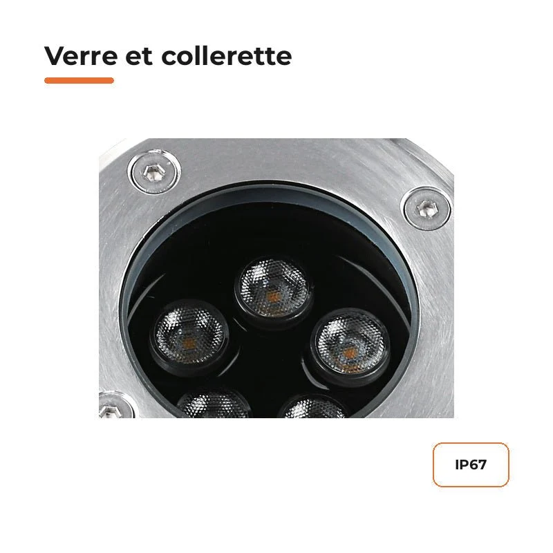 Spot Extérieur Encastrable 5W IP67 220V Sol 30° Ø80mm