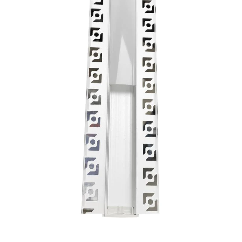 Profilé Aluminium encastré 2m pour Ruban LED Double Couvercle Blanc Opaque