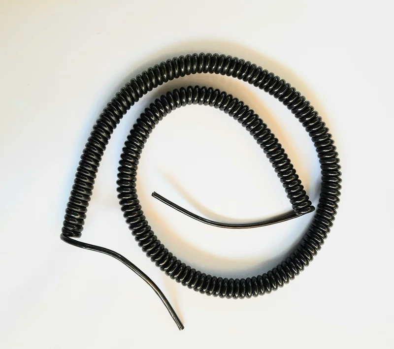 4 Core 26awg (0.14sqmm) Coiled Black PUR Data Control Cable