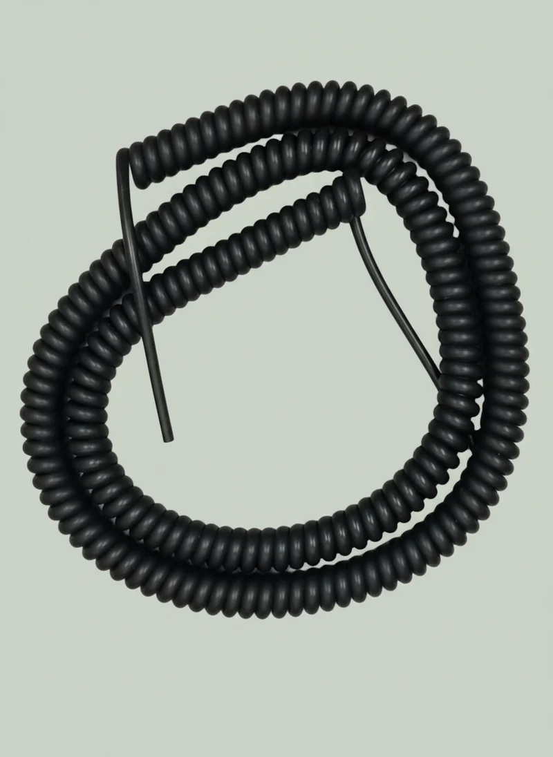 3 Core 1sqmm Coiled Black PUR Cable