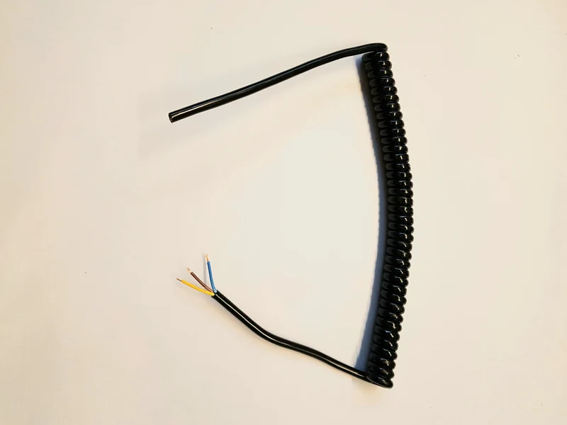 3 Core 0.75sqmm Black Coiled LSZH Power Cable
