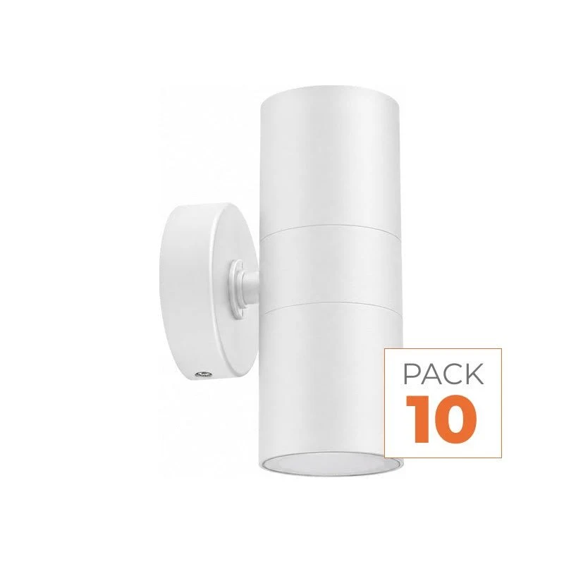 Applique Murale Blanche IP65 Double Faisceau GU10 - Pack de 10