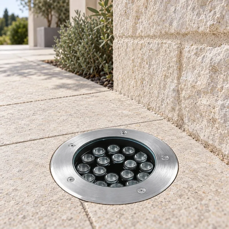 Pack de 10 - Spot Extérieur Encastrable 18W IP67 220V Sol 30° Ø180 mm