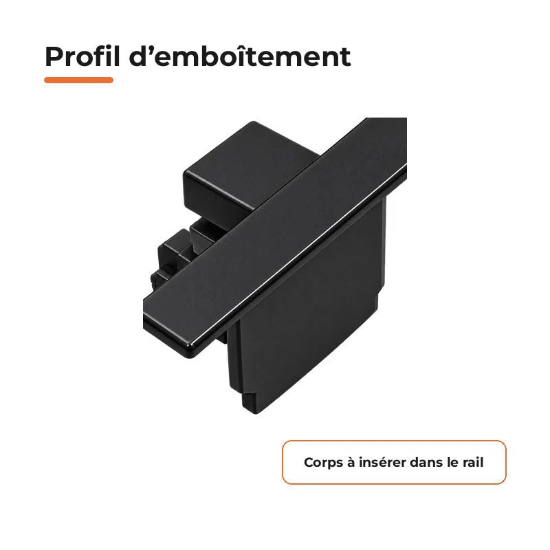 Embout de Fermeture pour Rail Encastrable Triphasé Noir