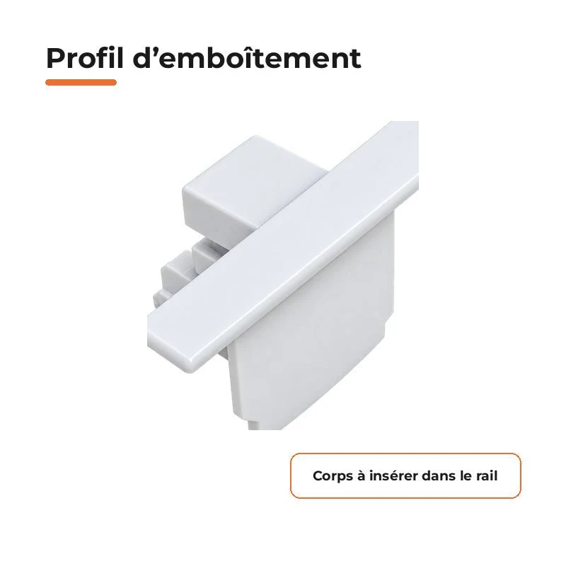 Embout de Fermeture pour Rail Encastrable Triphasé Blanc