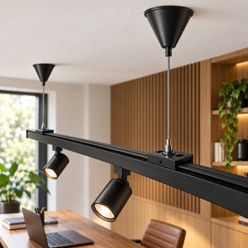 Kit de suspension Noir pour Rail Triphasé