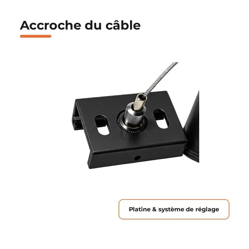 Kit de suspension Noir pour Rail Triphasé