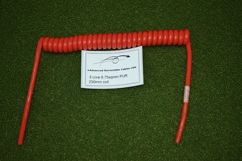 3 Core 0.75sqmm Coiled Orange PUR Power Cable
