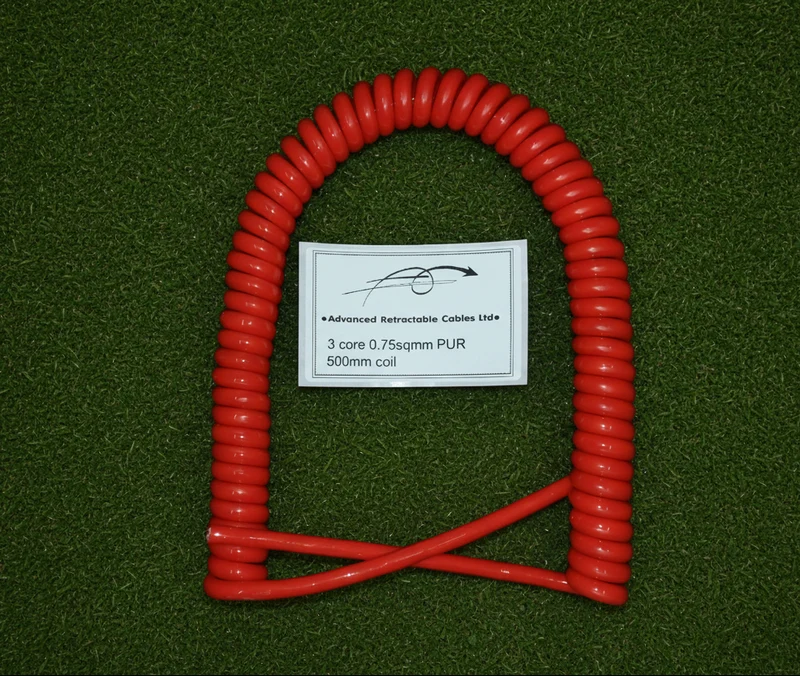 3 Core 0.75sqmm Coiled Orange PUR Power Cable