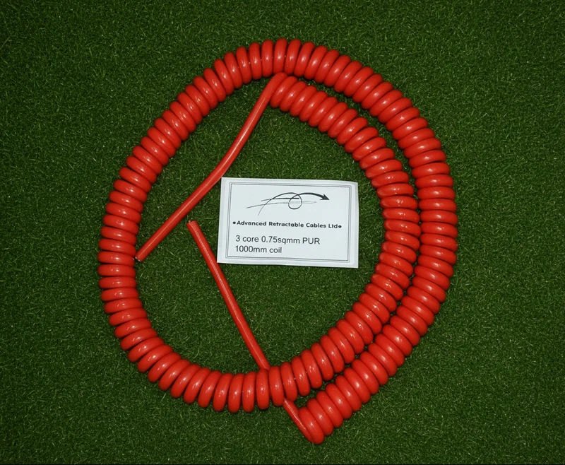 3 Core 0.75sqmm Coiled Orange PUR Power Cable