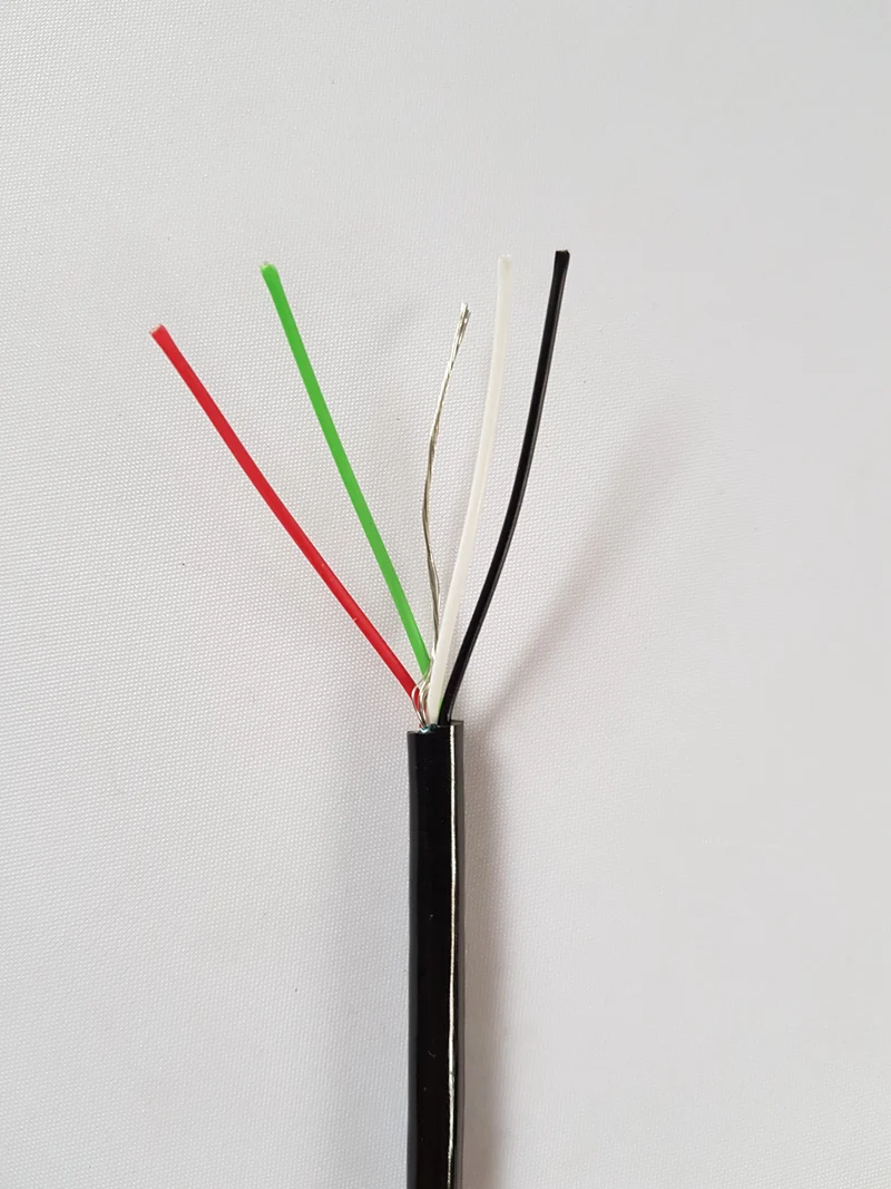 4 Core 0.22sqmm (24awg) Coiled Black PUR Data / Power Cable