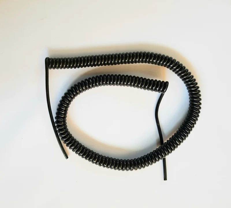 4 Core 0.22sqmm (24awg) Coiled Black PUR Data / Power Cable