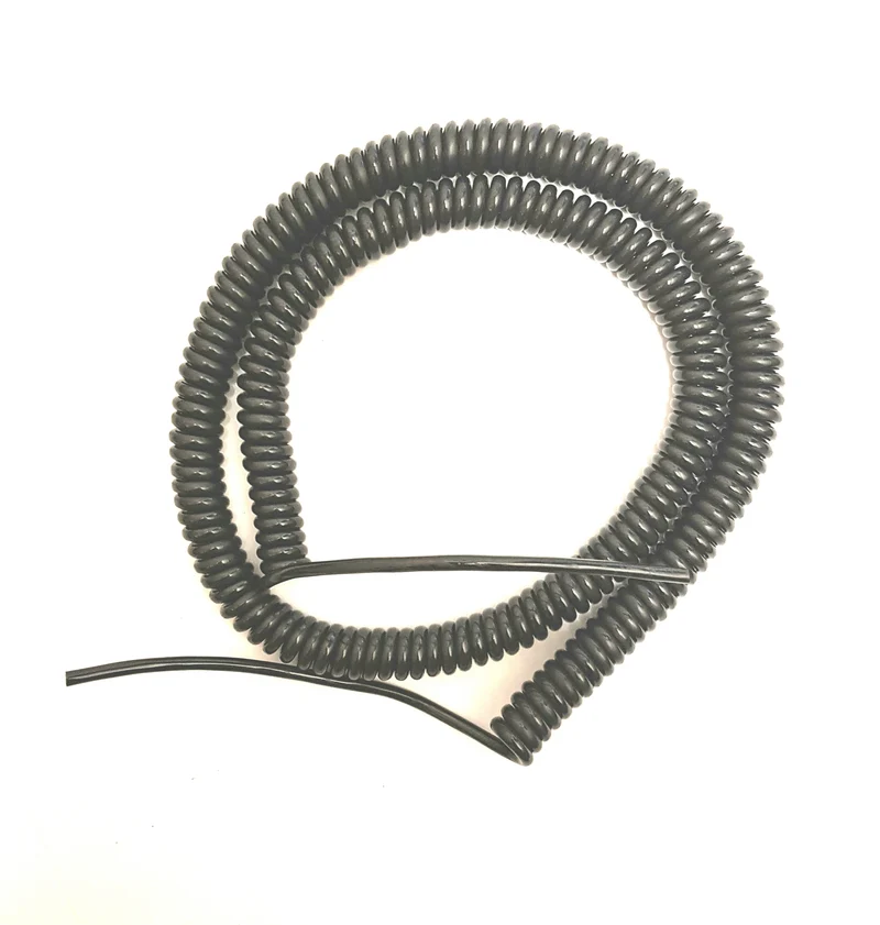 4 Core 0.22sqmm (24awg) Coiled Black PUR Data / Power Cable