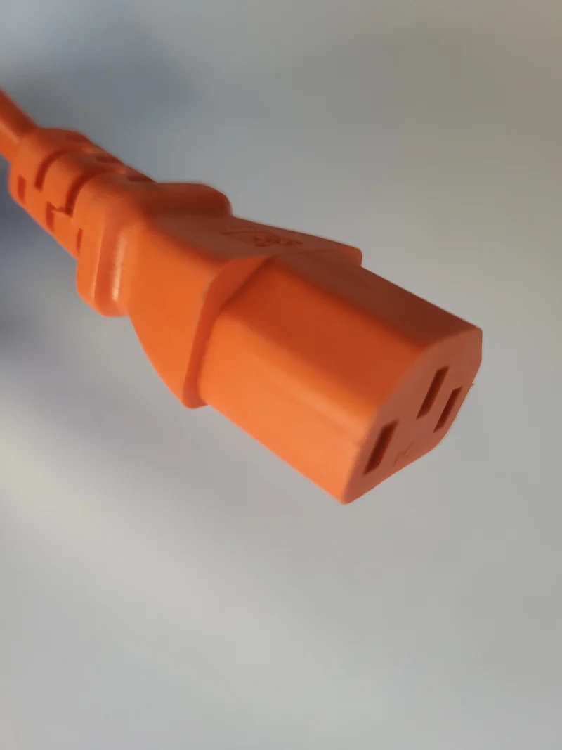 600mm PVC Coiled Kettle Lead UK Mains Power Plug to IEC C13 (In Orange, White or Black)