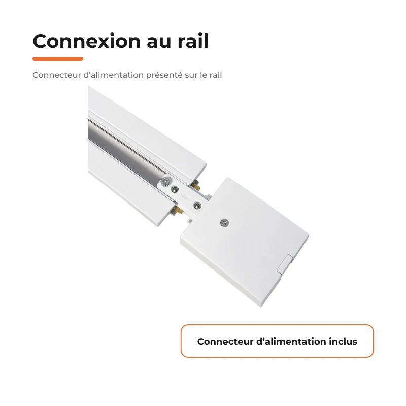 Rail Encastrable Monophasé Plat 2m Blanc