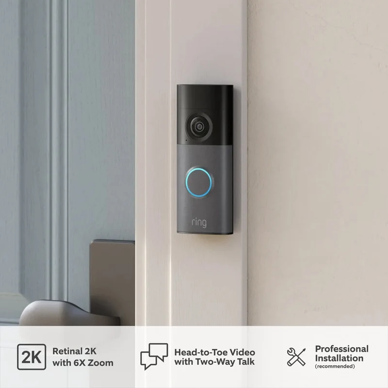 Ring Videoporteiro Wired Video Doorbell (2ª Gen) - Videotimbre 2K WiFi