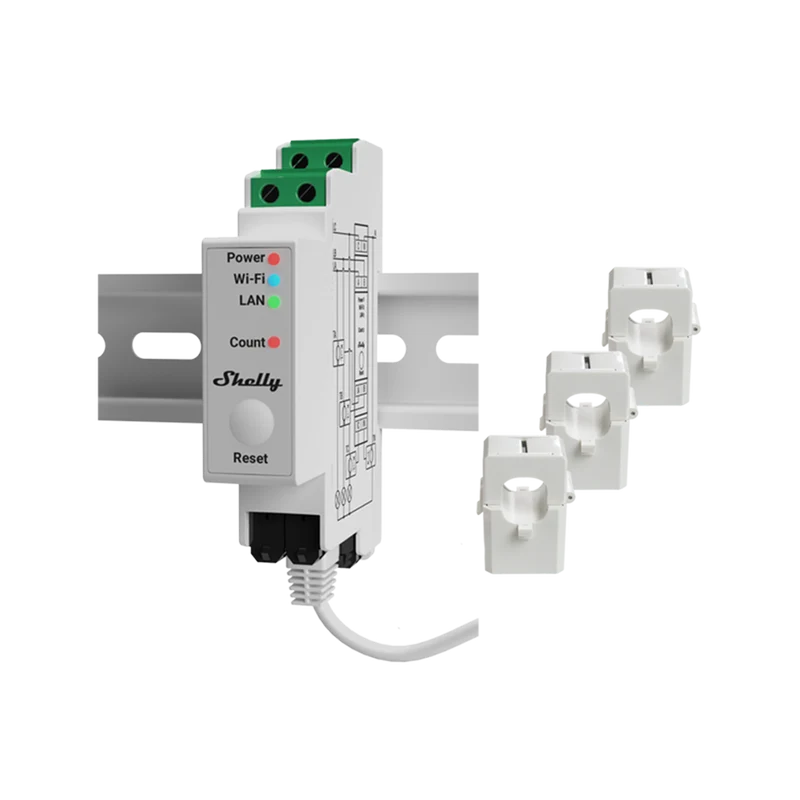 Shelly Medidor Trifásico 120A WiFi - Shelly Pro 3EM V2