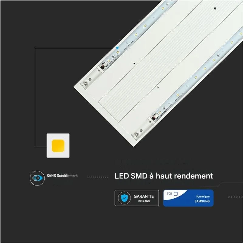 Suspension Linéaire LED 60W Blanc 120cm Dimmable Interconnectable