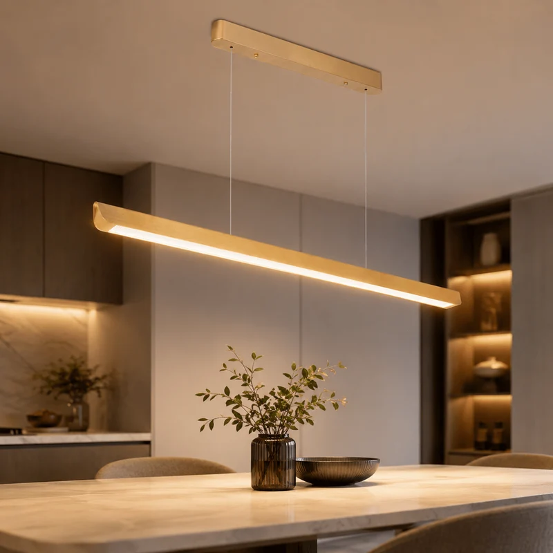 Suspension Linéaire LED 36W CCT Diffusion Large 100° Or 120cm