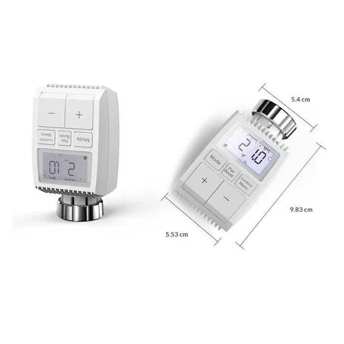 Kit 4 Têtes Thermostatiques Connectées Écran LCD + Passerelle Zigbee Ethernet