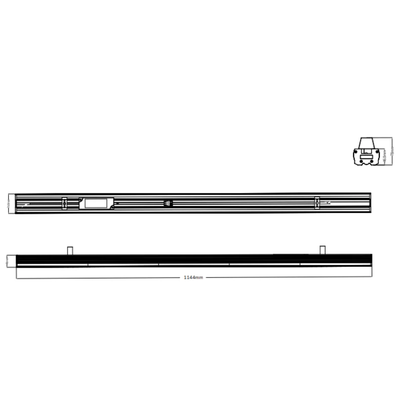 Suspension Linéaire LED 120cm 40W 130lm/W Interconnectable CCT Noir - 3000K/4200K/6400K