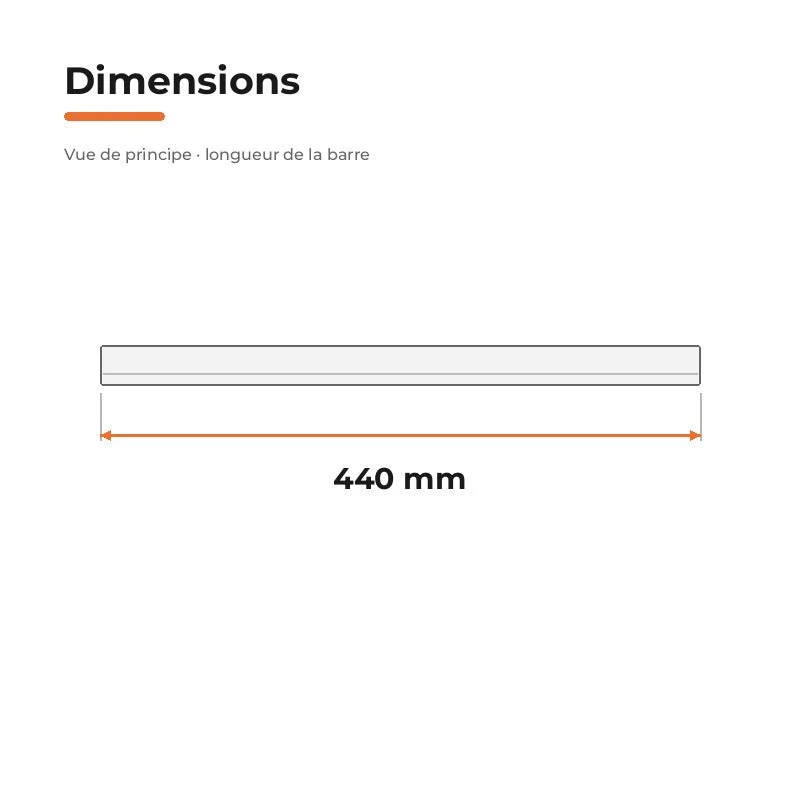 Réglette LED pour Hexagone 44cm 6,5W 110lm/W