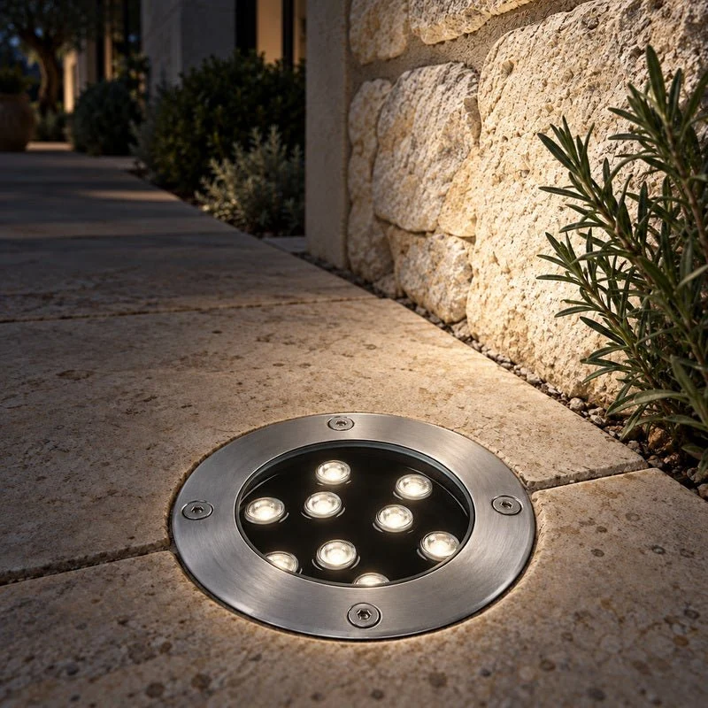 Spot Extérieur Encastrable 9W IP67 220V Sol 30° Ø120mm