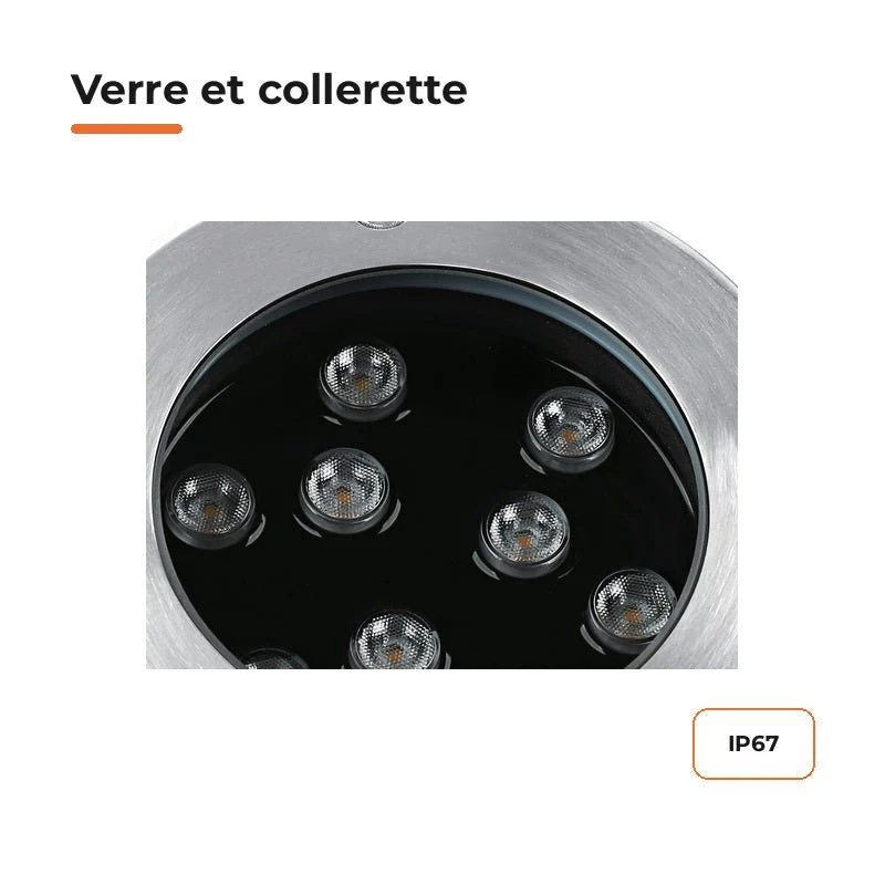 Spot Extérieur Encastrable 9W IP67 220V Sol 30° Ø120mm