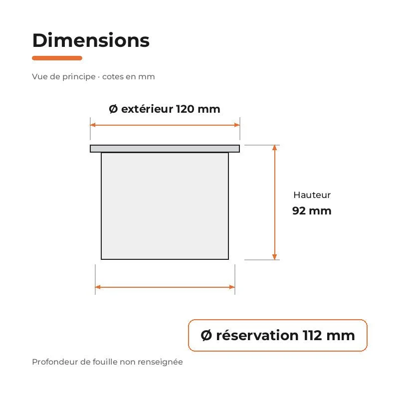 Spot Extérieur Encastrable 9W IP67 220V Sol 30° Ø120mm