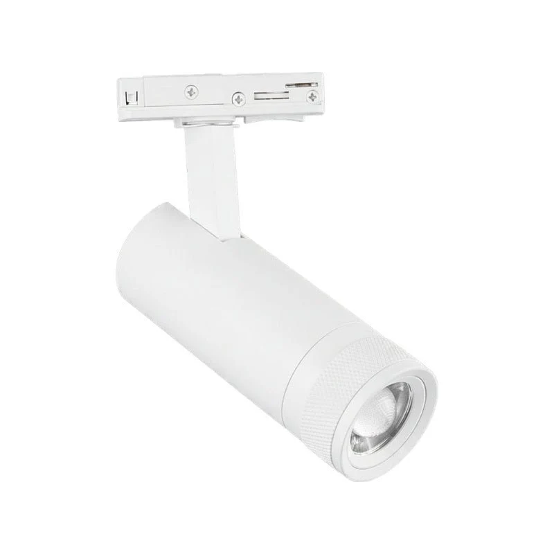 Spot LED sur Rail Blanc Angle Ajustable Monophasé 30W 15-60° CCT TRIAC Dimmable - 3000K/4000K/6000K