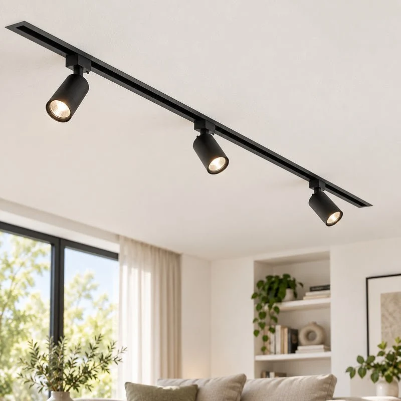 Rail Encastrable Triphasé 2m Noir