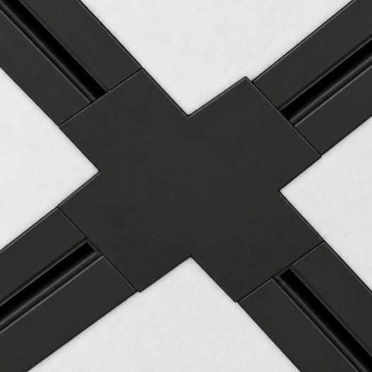Connecteur X Rail Encastrable Triphasé Noir