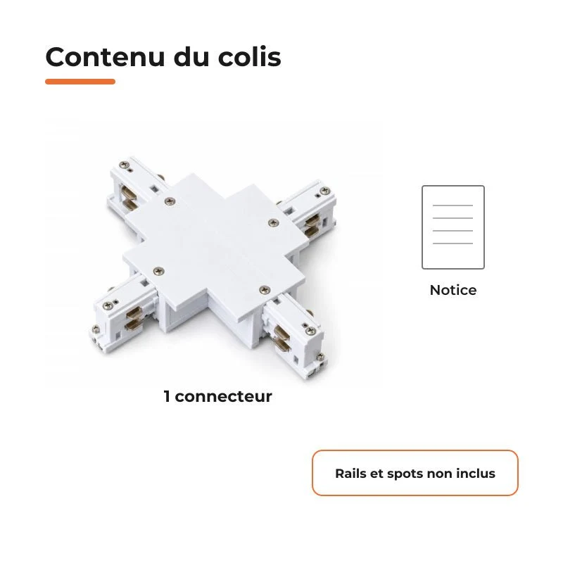 Connecteur X Rail Encastrable Triphasé Blanc