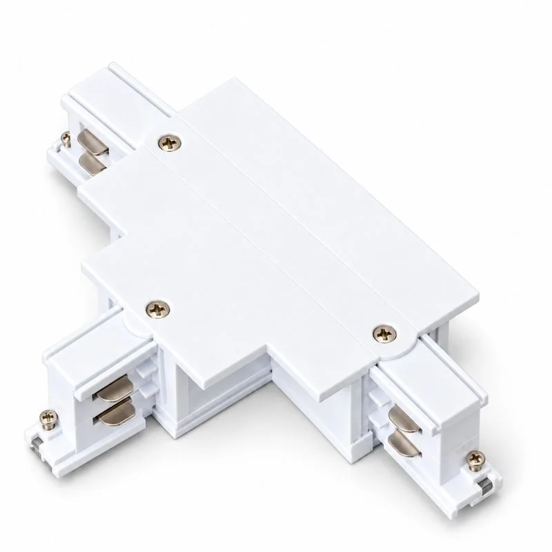 Connecteur T Rail Encastrable Triphasé Blanc