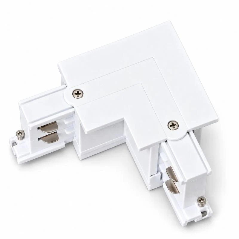 Connecteur L Rail Encastrable Triphasé Angle 90° Blanc