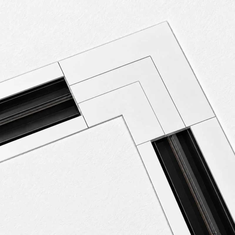 Connecteur L Rail Encastrable Triphasé Angle 90° Blanc