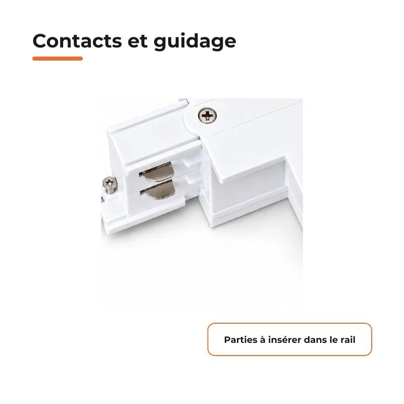 Connecteur L Rail Encastrable Triphasé Angle 90° Blanc