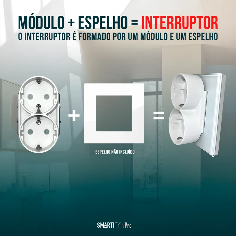 Smartify vPro Módulo Tomada Dupla 2-em-1 Branco - SYPMTDENOBR