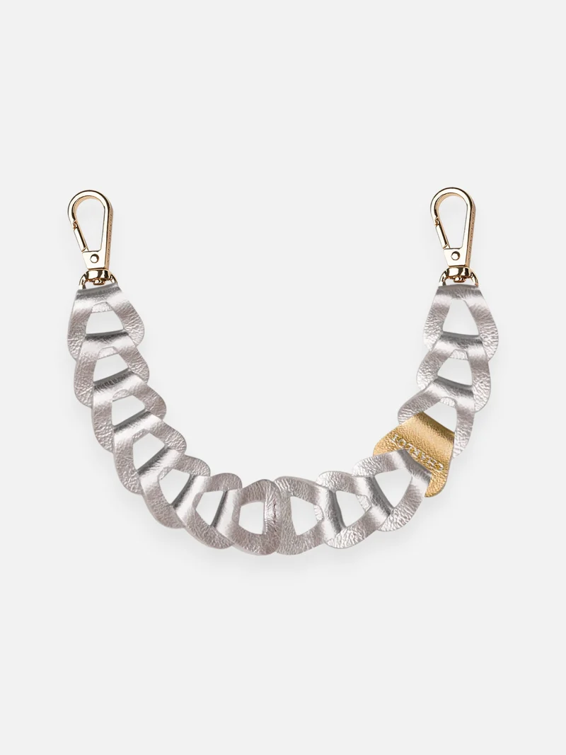 Mel Cuir Irisé Court Chrome