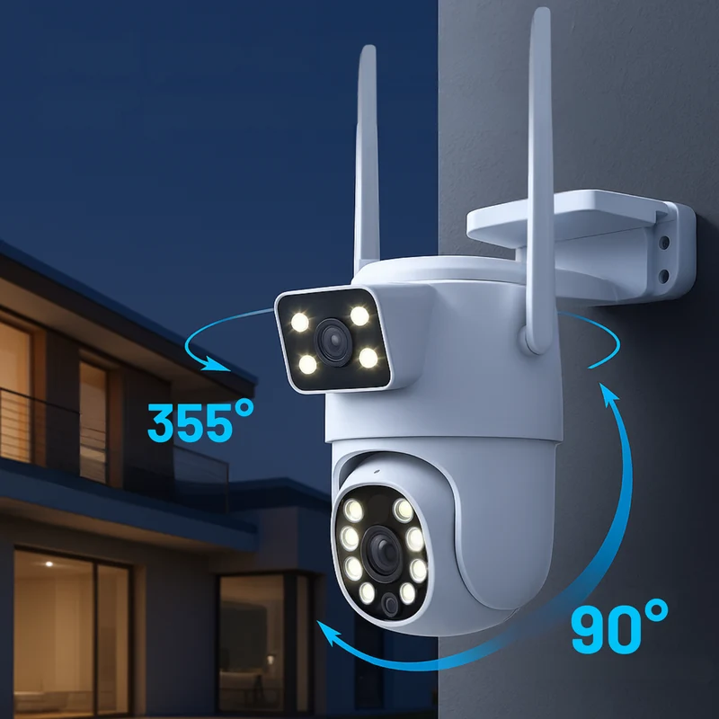 Caméra de Surveillance Solaire PTZ 4K Tuya Double Ojbjectif (8MP)