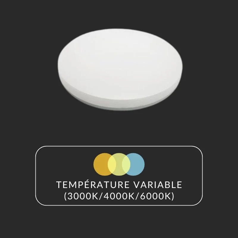 Plafonnier LED Rond 36W à Température Variable - 3000K/4000K/6500K