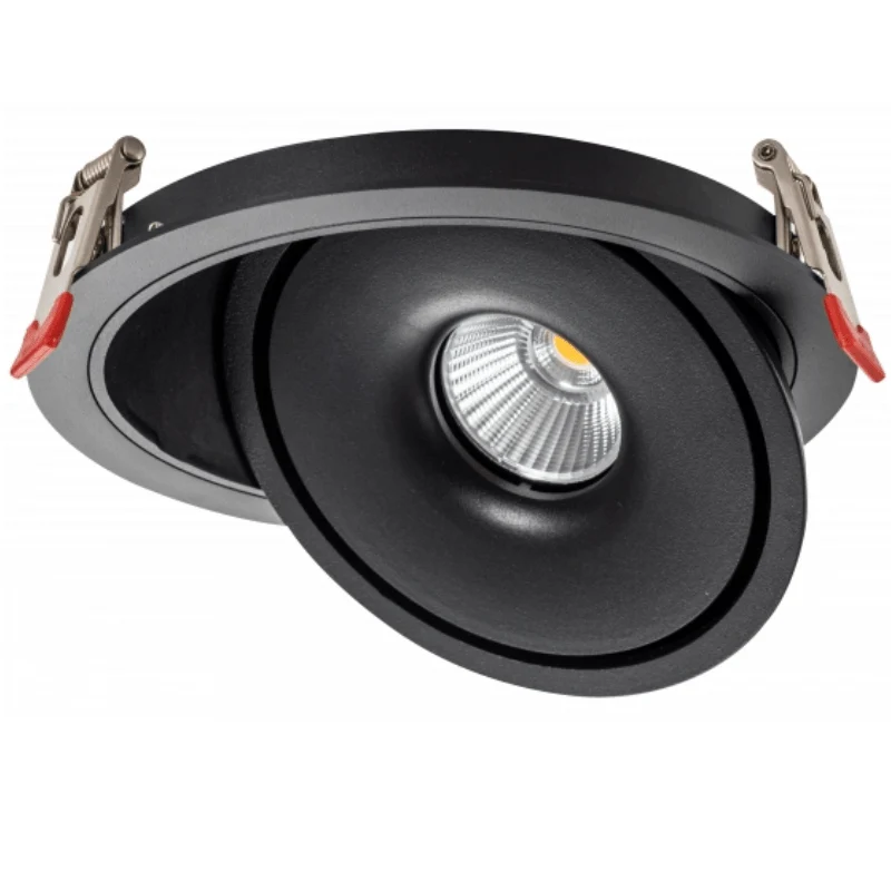Spot LED Encastrable COB 30W Rond ø200mm Orientable CCT Noir - 3000K/4000K/6000K